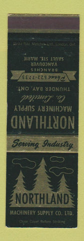 Matchbook Cover - Northland Machinery Thunder Bay ON