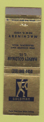 Matchbook Cover - Harvey Goldman Machinery Dearborn MI WEAR