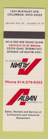 Matchbook Cover - Alban Quipment Columbus OH