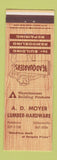 Matchbook Cover - AD Moyer Lumber Hardware Pottstown Gilbertsville PA