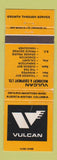 Matchbook Cover - Vulcan Equipment Winnipeg The Pas MB Saskatoon SK WEAR