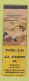 Matchbook Cover - CH Hershock Building Materials Harrisburg PA WEAR
