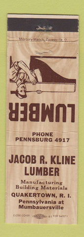 Matchbook Cover - Jacob Kline Lumber Quakertown RI