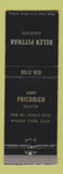 Matchbook Cover - Jerry Friedrich Real Estate Walnut Creek CA Helen Pittman WEAR
