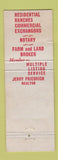 Matchbook Cover - Jerry Friedrich Real Estate Walnut Creek CA Helen Pittman WEAR