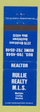 Matchbook Cover - Rullie Real Estate Austintown OH