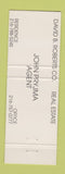Matchbook Cover - David B Roberts Real Estate Poland Village OH John Pryjma