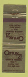 Matchbook Cover - Century 21 Real Estate Harry Freeman Carol Yost