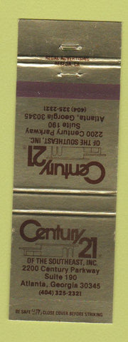 Matchbook Cover - Century 21 Real Estate Atlanta GA