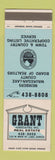 Matchbook Cover - Grant Real Estate Lake Zurich IL