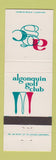 Matchbook Cover - Algonquin Golf Club