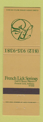 Matchbook Cover - French Lick Springs Golf Tennis Resort IN WEAR