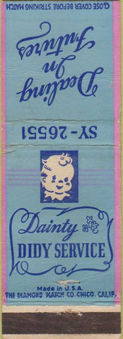Matchbook Cover - Dainty Didy Diaper Service Pasadena CA