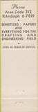 Matchbook Cover - US BLUE PRINT PAPER