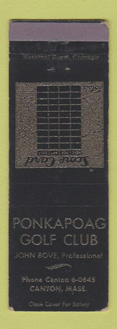 Matchbook Cover - Ponkapoag Golf Club Canton MA WEAR