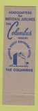 Matchbook Cover - Star National Airlines Columbus Hotel Miami FL