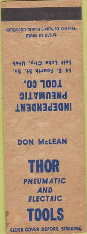 Matchbook Cover - Independent Pneumatic Tools Salt Lake UT