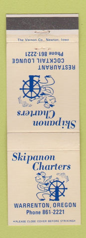 Matchbook Cover - Skipanon Charters Boat Tours Restaurant Warrenton OR