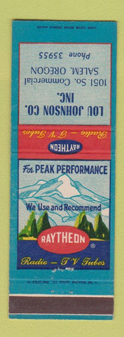 Matchbook Cover - Raytheon Lou Johnson TV Tubes Radio Salem OR