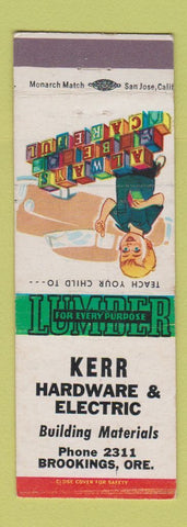 Matchbook Cover - Kerr Hardware Electric Brookings OR