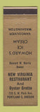 Matchbook Cover - New Virginia Restaurant Oyster Grotto Portland OR