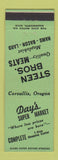 Matchbook Cover - Day's Super Market Grocery Corvallis OR Stern Bros Meats