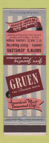 Matchbook Cover - Gruen Watches Smith's Jewelry Lebanon OR