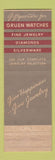 Matchbook Cover - Gruen Watches Smith's Jewelry Lebanon OR