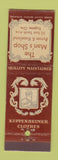 Matchbook Cover - Man's Shop Kuppenheimer Clothes Eugune OR