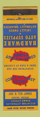 Matchbook Cover - Coast to Coast Hardware Joe & Ted Jones Eugene OR
