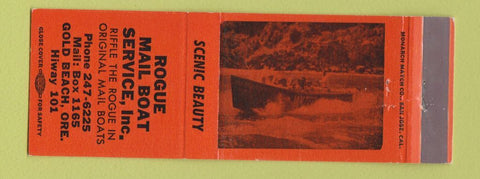 Matchbook Cover - Rogue Mail Boat Service Gold Beach OR