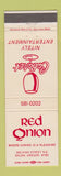 Matchbook Cover - Red Onion Restaurant Salem OR
