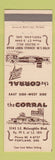 Matchbook Cover - The Corral Restaurant Portland OR