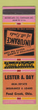 Matchbook Cover - Lester A Day Insurance Real Estate Pond Creek OK