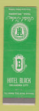 Matchbook Cover - Hotel Black Oklahoma City OK Hotel Tulsa OK