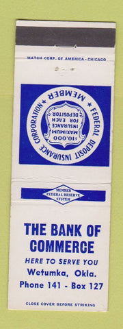Matchbook Cover - Bank of Commerce Wetumka OK