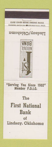 Matchbook Cover - First National Bank Lindsay OK