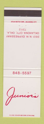 Matchbook Cover - Junior's Oklahoma City OK