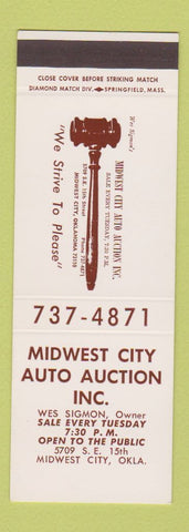 Matchbook Cover - Midwest City Auto Auction OK