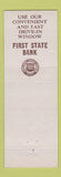 Matchbook Cover - 1st State Bank Anadarko OK 1959