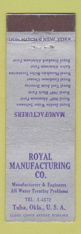 Matchbook Cover - Royal Manufacturing Water Treating Tulsa OK