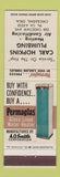 Matchbook Cover - Carl Hopkins Plumbing AO Smith Water Heater Chickasha OK