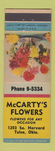 Matchbook Cover - McCarthy's Flowers Tulsa OK