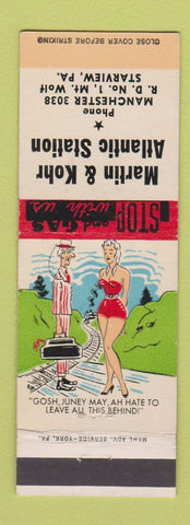 Matchbook Cover - Martin & Kohr Atlantic oil gas Starview PA hillbilly