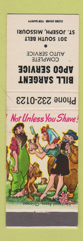 Matchbook Cover - Bill Sargent Apco oil gas St Joseph MO hillbilly