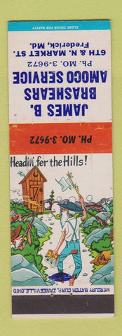 Matchbook Cover - James Brashears Amoco oil gas Frederick MD hillbilly
