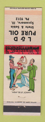 Matchbook Cover - L&D Pure oil gas Sycamore IL hillbilly