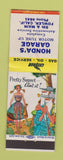Matchbook Cover - Honda's Garange Chevron oil gas Fowler CA WEAR hillbilly