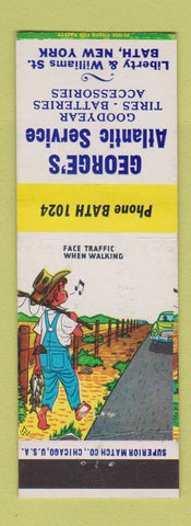 Matchbook Cover - George's Atlantic oil gas Bath NY