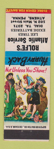Matchbook Cover - Rolfe's Atlantic oil gas Athens PA hillbilly